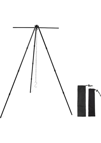 Siyah Dış Mekan Alüminyum Alaşımlı Tripod Askı Depolama Rafı Taşınabilir Çapraz Çubuk Seti Geri Çekilebilir Askılı Saksı Braketi (Yurt Dışından)
