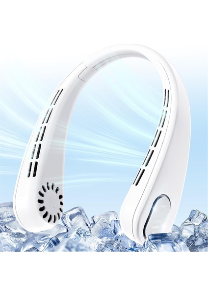 Taşınabilir Boyun Vantilatörü, Kanatsız Kişisel Vantilatör, Şarj Edilebilir 4000MAH Pil, Saç Takılması Yok, 3 Hızda Daha Hızlı Beyaz (Yurt Dışından) fiyatları