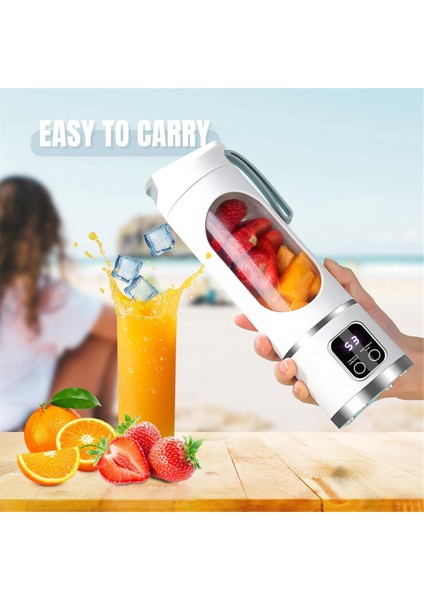 USB Şarj Edilebilir Taşınabilir Blender 8 Bıçaklı Mini Buz Kırıcı Dijital Ekranlı 3 Modlu Taşınabilir Blender Mor (Yurt Dışından) indirimleri