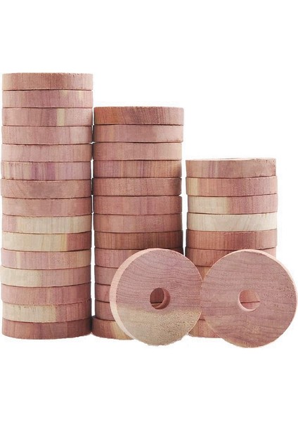 Giysi Saklama Için 40 Paket Aromatik Sedir Bloğu, Askılar, Dolap Saklama ve Çekmeceler Için Doğal Sedir Ahşap Halkaları (Yurt Dışından)