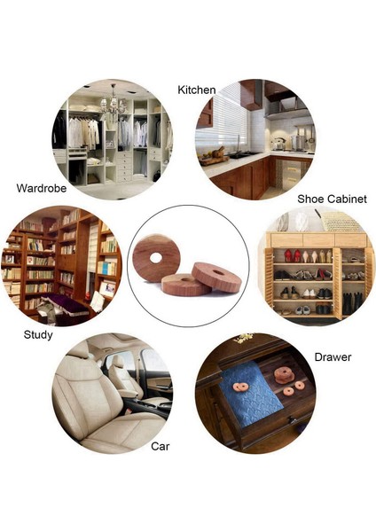 Giysi Saklama Için 40 Paket Aromatik Sedir Bloğu, Askılar, Dolap Saklama ve Çekmeceler Için Doğal Sedir Ahşap Halkaları (Yurt Dışından) indirimleri