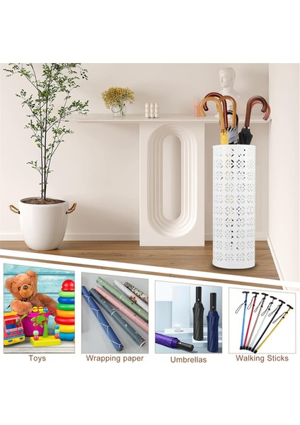 Metal Şemsiye Standı, Dairesel Şemsiye Standı, Ayaklı Şemsiye Standı, Giriş Şemsiye Standı, Beyaz (Yurt Dışından) modelleri