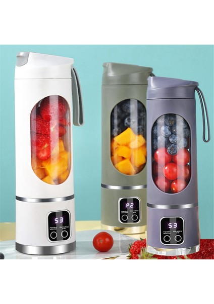 USB Şarj Edilebilir Taşınabilir Blender 8 Bıçaklı Mini Buz Kırıcı Dijital Ekranlı 3 Modlu Taşınabilir Blender Beyaz (Yurt Dışından) fiyatları