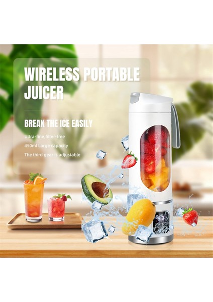 USB Şarj Edilebilir Taşınabilir Blender 8 Bıçaklı Mini Buz Kırıcı Dijital Ekranlı 3 Modlu Taşınabilir Blender Beyaz (Yurt Dışından) fırsatları