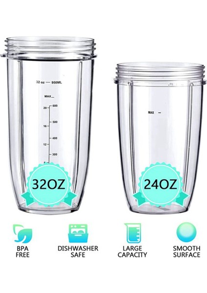 Nutribullet Blender 600W/900W/PRO 32 Oz Büyük Bardaklar ve 24 Oz Büyük Bardaklar Için Blender Yedek Parçaları (Yurt Dışından) fırsatları