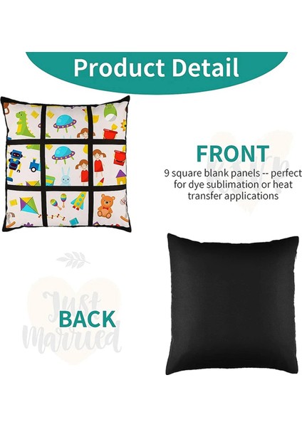 Adet Süblimasyon Boş Panel Yastık Kılıfı Kendin Yap Polyester Yastık Kılıfı 9 Fotoğraf Isı Transfer Baskı Yastık Kılıfı, S (Yurt Dışından) indirimleri