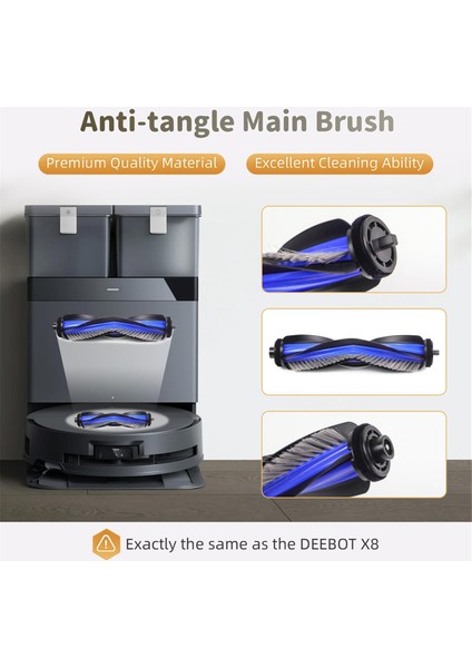 Ecovacs Deebot X8 Pro Omni /x8 Omni Elektrikli Süpürge Aksesuarları, Ana Fırça, Mendiller, Yan Fırçalar, Filtreler, Toz Torbaları (Yurt Dışından) modelleri