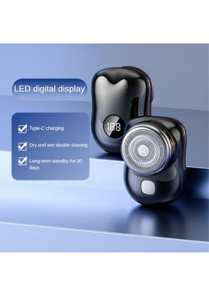 Elektrikli Tıraş Makinesi USB Şarj Edilebilir Dijital Ekranlı Tıraş Makinesi Mini Taşınabilir Çok Fonksiyonlu Seyahat Erkek Tıraş Makinesi Taşınabilir, E (Yurt Dışından) indirimleri