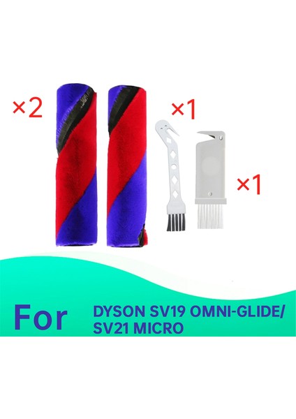 2 Adet Dyson SV19 OMNI-GLIDE/SV21 Mıcro Elektrikli Süpürge Için Ana Fırçayı Değiştirin Çift Silindir Fırça Yumuşak Kadife Silindir Fırça A (Yurt Dışından)