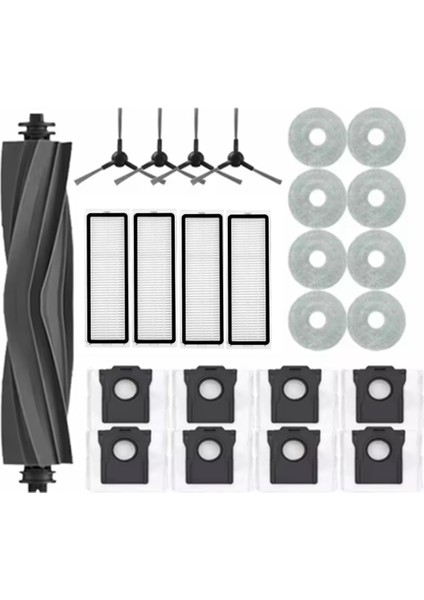 Dreame Bot L10S Plus Robot Süpürge Için 25 Adet Ana Yan Fırça Paspas Filtre Toz Torbaları Uzun Ömürlü Yedek Aksesuarlar (Yurt Dışından) modelleri