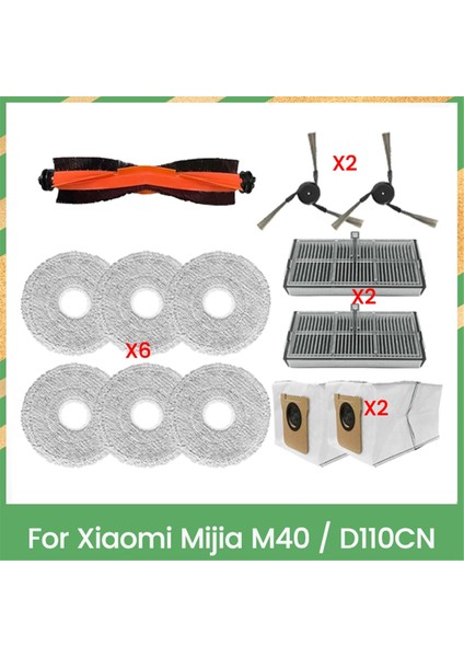 Xiaomi Mijia Omni M40 / D110CN Elektrikli Süpürge Aksesuarları Kiti Için Vakum Fırçası Filtre Toz Torbası Paspas Bezi Kiti (Yurt Dışından)