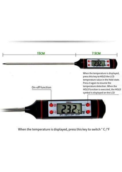 Mutfak Gıda Termometresi LCD Dijital Termometre Açık Hava Barbekü Et Pişirme Gıda Termometresi (Yurt Dışından) fırsatları
