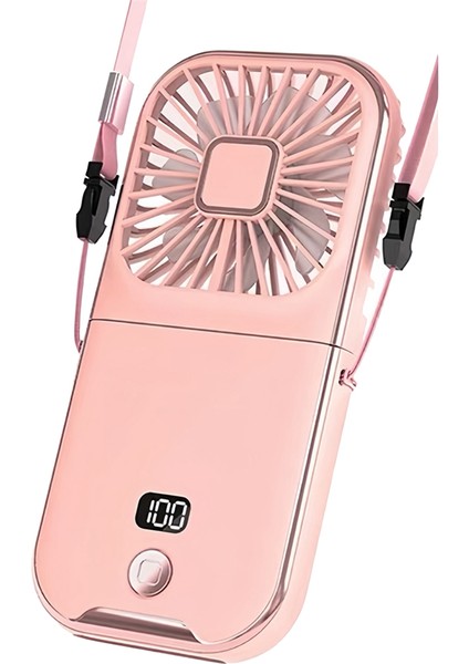 Açık Hava Mini Fan Boyun Askılı Mobil Güç Fanı Masaüstü Stand Boyun Askılı Fan Taşınabilir El Tipi Fan USB Şarj B (Yurt Dışından)