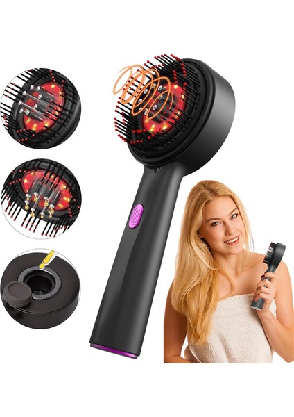 Elektrikli Saç Yağı Aplikatörü Saç Derisi Masaj Fırçası Rahatlama Için 3 Özel Mod ve Ipx7 Su Geçirmez Yağ Dağıtıcı Siyah (Yurt Dışından) fiyatları
