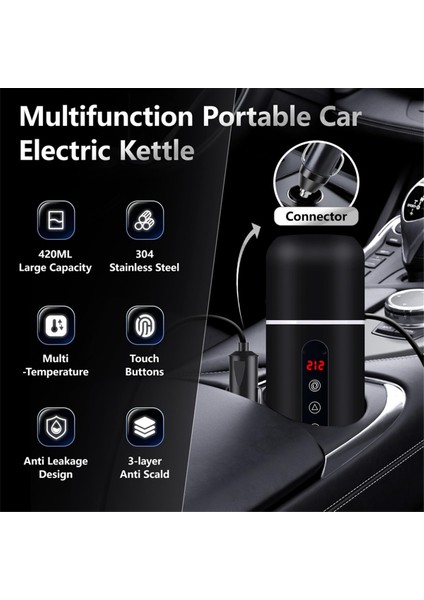 Taşınabilir Araba Su Isıtıcısı Taşınabilir Elektrikli Seyahat Su Isıtıcısı Araba Kahve Isıtıcısı Çay Kahve ve Süt Isıtmaya Uygun 500 ml (Yurt Dışından) indirimleri