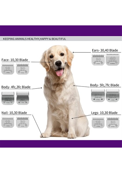 4f 9.5mm Çıkarılabilir Evcil Köpek Bakım Tıraş Makinesi Seramik Bıçak Çoğu Andis Oster A5 Wahl KM10 Serisi Tıraş Makinesi Için Yedek (Yurt Dışından) fırsatları