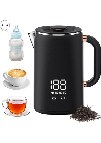Çay ve Kahve Yapmaya Uygun Elektrikli Su Isıtıcısı, Dijital Ekran Sıcaklık Kontrolü Çift Katmanlı Yalıtımlı Su Isıtıcısı (Ab) (Yurt Dışından) fiyatları