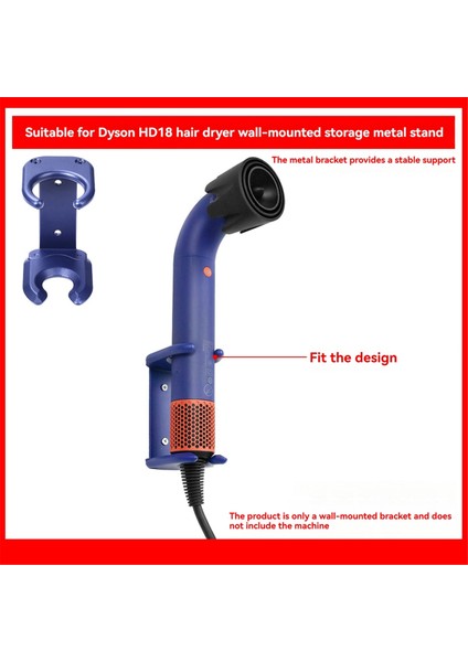Dyson HD18 Metal Saç Kurutma Makinesi Rafı Için Saç Kurutma Makinesi Tutucu Duvar Montajı Kendinden Yapışkanlı Kurulum Standı Gri (Yurt Dışından) fiyatları