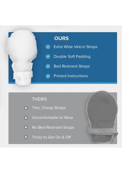 Güvenlik Eldivenleri Tek Beden Tüm El Kısıtlama Eldivenleri Yaşlılar ve Prosedürler Için Ekstra Dolgu ile Üretilmiştir 2 Eldiven (Yurt Dışından) fırsatları