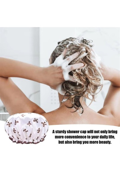 Çift Katmanlı Su Geçirmez Duş Bonesi Kirlenme Önleyici Mutfak Saç Örtüsü Banyo Banyo Şapkası Elastik Rahat (Yurt Dışından) modelleri