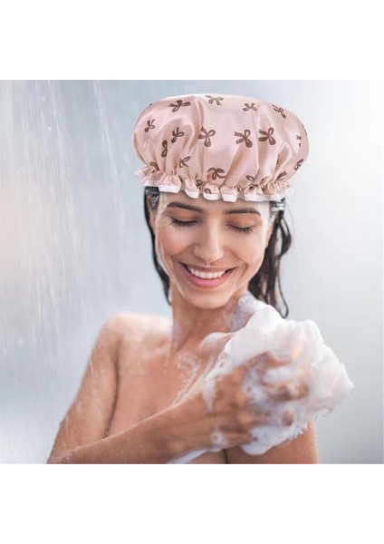 Çift Katmanlı Su Geçirmez Duş Bonesi Kirlenme Önleyici Mutfak Saç Örtüsü Banyo Banyo Şapkası Elastik Rahat (Yurt Dışından) indirimleri