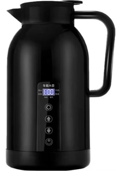 Araba Sıcak Su Isıtıcısı 1200ML Açık Su Bardağı Araba Sıcaklık Kontrolü LCD Ekran Araba Seyahat Kahve Makinesi (Yurt Dışından)