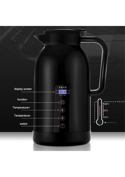 Araba Sıcak Su Isıtıcısı 1200ML Açık Su Bardağı Araba Sıcaklık Kontrolü LCD Ekran Araba Seyahat Kahve Makinesi (Yurt Dışından) fırsatları