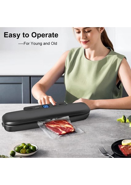 50 Adet Gıda Saklama Poşeti Vakumlu Sızdırmazlık Makinesi Ab Fişli Otomatik Gıda Saklama Vakum Makinesi - Siyah (Yurt Dışından) fırsatları