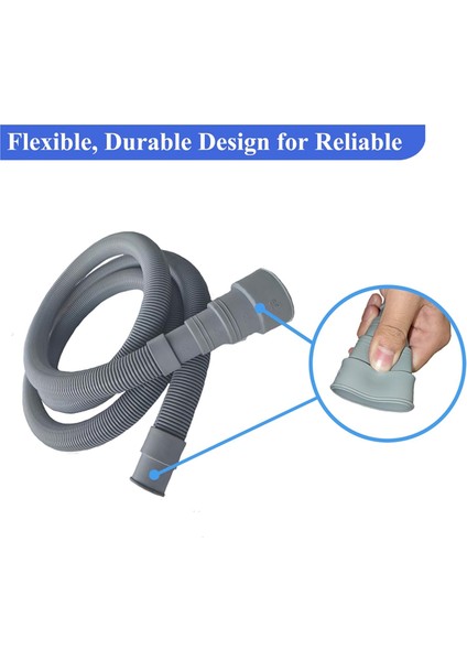 6,5 Ft Çamaşır Makinesi Tahliye Hortumu Uzatma Takımı - Çamaşır Makinesi, Bulaşık Makinesi ve Nem Alma Cihazı Için Evrensel, U Braketli, Adaptörlü (Yurt Dışından) fiyatları