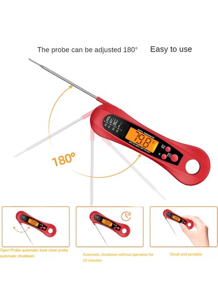 Adet Et Termometresi Dijital Anında Okunan Et Termometresi Izgara ve Pişirme Için Gıda Termometresi Mutfak Barbeküsü Için (Yurt Dışından)