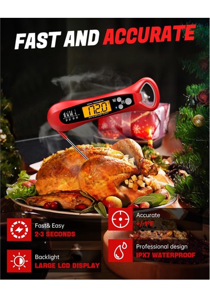 Adet Et Termometresi Dijital Anında Okunan Et Termometresi Izgara ve Pişirme Için Gıda Termometresi Mutfak Barbeküsü Için (Yurt Dışından) modelleri
