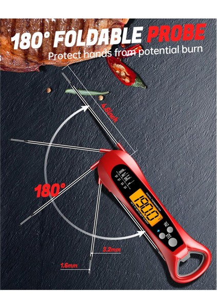 Adet Et Termometresi Dijital Anında Okunan Et Termometresi Izgara ve Pişirme Için Gıda Termometresi Mutfak Barbeküsü Için (Yurt Dışından) fırsatları