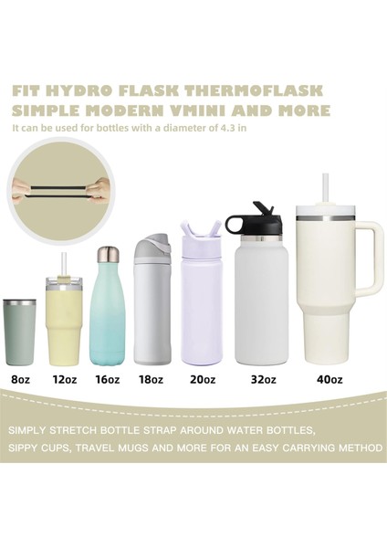 Yumuşak ve Dayanıklı Su Şişesi Tutucu, Askı, Boyun Askısı, Askılı Taşıyıcı - Çoğu 8-40OZ Su Şişesine Uyar, Siyah (Yurt Dışından) fırsatları