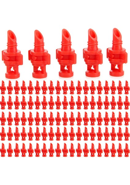 100 Adet 360 Derece Sisleme Nozulu Sulama, Bahçe Sulama Sistemi Için Yağmurlama Püskürtücü, Püskürtücü Otomatik Damlatıcılar (Yurt Dışından)