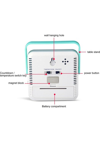 Dijital Gıda Termometresi Pişirme Sıcaklığı Alarmı LED Ekranlı Pişirme Zamanlayıcısı Paslanmaz Çelik Prob Yeşil (Yurt Dışından) fırsatları