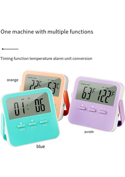 Dijital Gıda Termometresi Pişirme Sıcaklığı Alarmı LED Ekranlı Pişirme Zamanlayıcısı Paslanmaz Çelik Prob Yeşil (Yurt Dışından) indirimleri