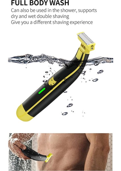 Erkek Elektrikli Tıraş Makinesi Çift Bıçaklı Islak ve Kuru Tıraş Bıçakları Tüm Vücut Yıkanabilir USB Şarj Edilebilir Hassas Düzeltici Başlıklar (Yurt Dışından) fırsatları