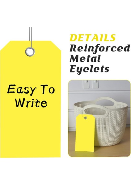 3/4 Inç x 2 3/8 Inç Neon Nakliye Etiketleri, Güçlendirilmiş Delikli Boş Ağır Hizmet Tipi Askılı Etiketler, Yazılabilir Bagaj Etiketleri, B (Yurt Dışından) fırsatları