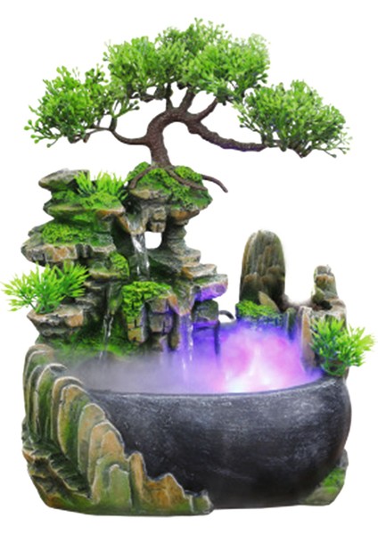 Yaratıcı Iç Mekan Simülasyonu Reçine Kayalık Şelale Heykeli Feng Shui Su Çeşmesi Ev Bahçe El Sanatları - Abd Fişi - B (Yurt Dışından)