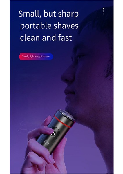 Yeni Kompakt Tıraş Makinesi Mini Taşınabilir Tıraş Makinesi Tip-C Hızlı Şarjlı Seyahat Ev Dijital Ekranlı Sakal Tıraş Makinesi (Yurt Dışından)