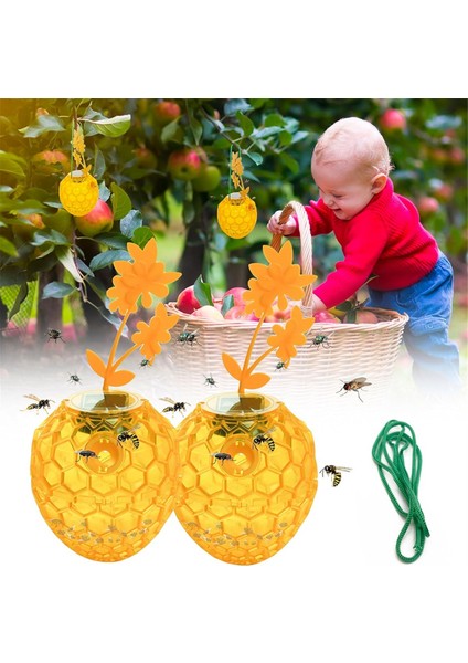 2'li Güneş Enerjili Eşek Arısı Tuzağı Dış Mekan Askılı, Yükseltilmiş LED Işıklı Arı Tuzağı Yakalayıcı, Eşek Arısı Böcek Öldürücü (Yurt Dışından) fiyatları