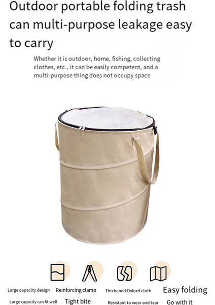 Kamp Çöp Kutusu Katlanabilir Taşınabilir Açık Hava Çöp Kutusu Kamp Malzemeleri Bahçe Saklama Çantası Kahverengi (Yurt Dışından) indirimleri