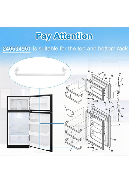 240534901 Buzdolabı Kapı Rafı Çubuğu Uyumlu Değiştirilebilir 948954 AP3214630 PS734935 EAP734935 Buzdolabı Dondurucu Çekmecesi (Yurt Dışından) indirimleri