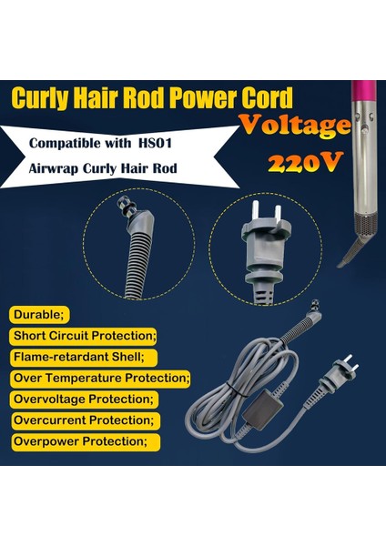 Dyson HS01/HS05 Saç Şekillendirici Saç Çubuğu Için Yedek Bukle Makinesi Kablosu Tornavidalı Güç Kablosu Ac Şarj Kablosu (Ingiltere) (Yurt Dışından) indirimleri