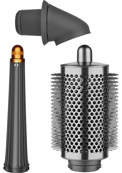 Dyson HD01/HD02/HD03/HD04/HD07/HD08/HD15/HD16 Saç Kurutma Makinesi Için Adaptörlü Saç Kıvırma Konik Namlu ve Büyük Yuvarlak Fırça (Yurt Dışından)