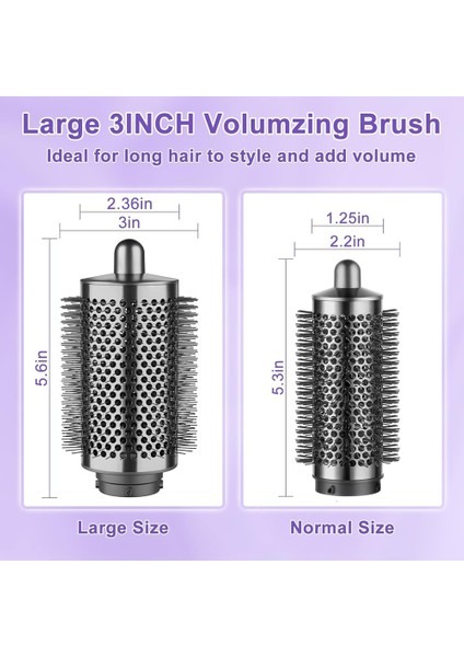 Dyson HD01/HD02/HD03/HD04/HD07/HD08/HD15/HD16 Saç Kurutma Makinesi Için Adaptörlü Saç Kıvırma Konik Namlu ve Büyük Yuvarlak Fırça (Yurt Dışından) modelleri