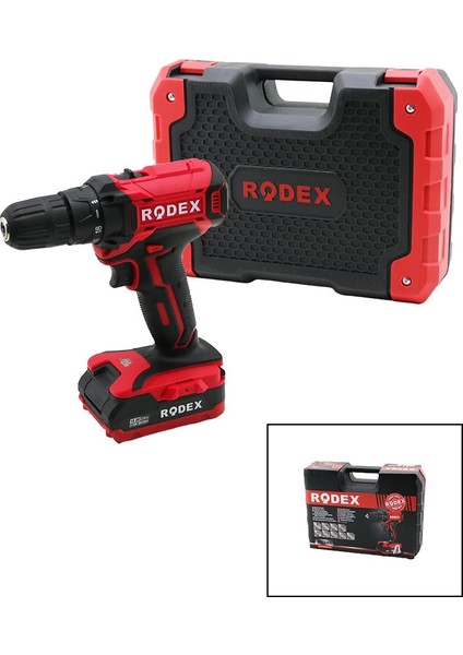 2 Kademe Hız-Vitesli Şarjlı=çift BATARYA19PCS Uçlumatkap 0-350 / 0-1350 Rpm 16.8V / 2.0A Lı-Ion RDX-3365