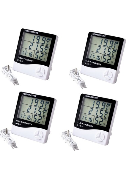 Büyük Ekran Termometre ve Higrometre Ev Iç ve Dış Mekan Çalar Saat Sıcaklık Ölçer Dijital Ekran (Yurt Dışından)