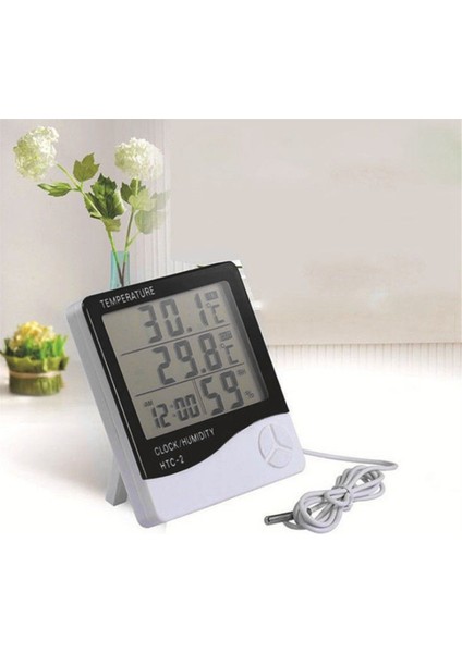Büyük Ekran Termometre ve Higrometre Ev Iç ve Dış Mekan Çalar Saat Sıcaklık Ölçer Dijital Ekran (Yurt Dışından) fırsatları