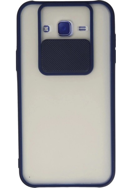 Samsung Galaxy J7 Kılıf Palm Buzlu Kamera Sürgülü Silikon - LACIVERT-(5796)